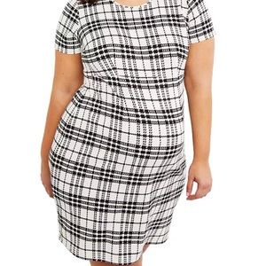 Motherhood maternity black & cream plaid dress 2X